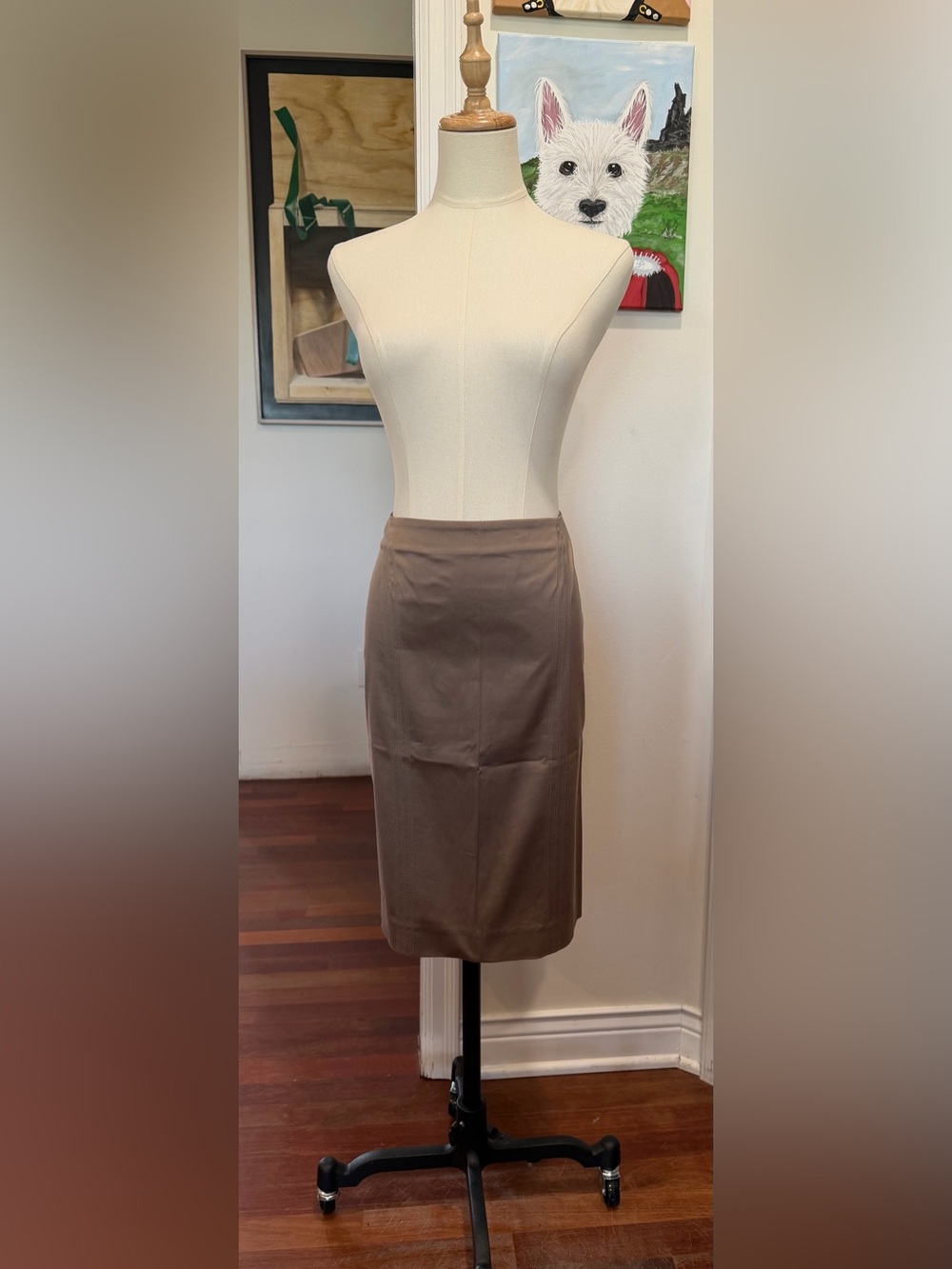 Gucci Taupe Brown Women's Pencil Skirt